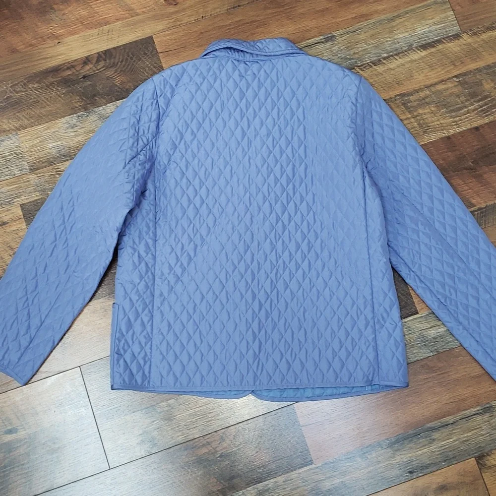 Charter Club Blue Lightweight Quilted Collared Jacket, Size Large
